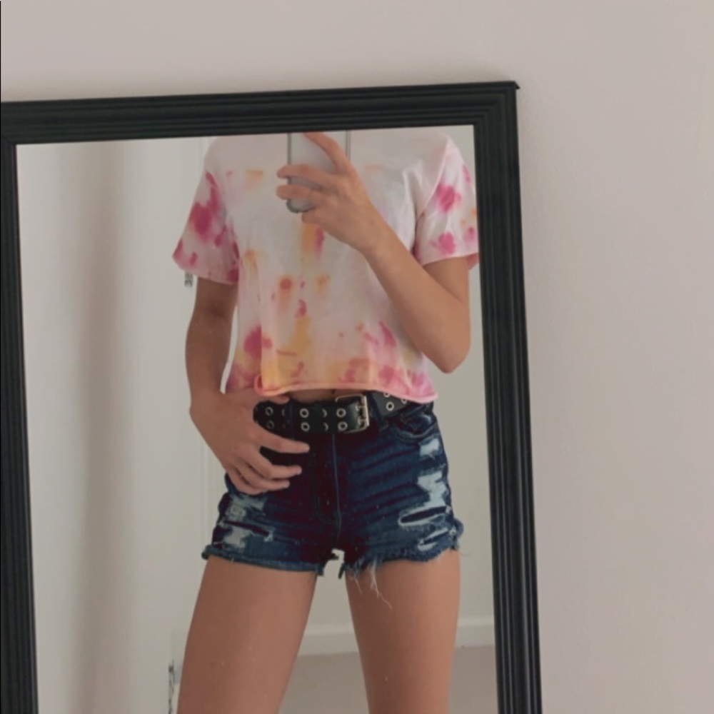 cropped tie dye tee